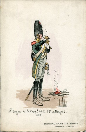 Speisekarte des Restaurant de Paris in Monte Carlo Grafik von Louis Vallet